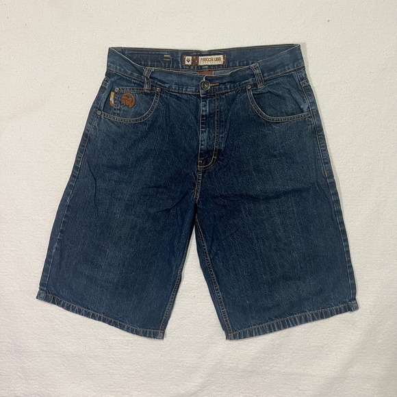 Mecca USA Other - Vintage Mecca USA Denim Jorts Shorts Mens 34 Dark Wash Embroidered 90s Hip Hop